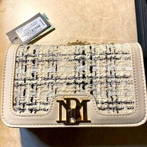 Badgley Mischka New “tweed/faux Leather” Crossbody- NWT